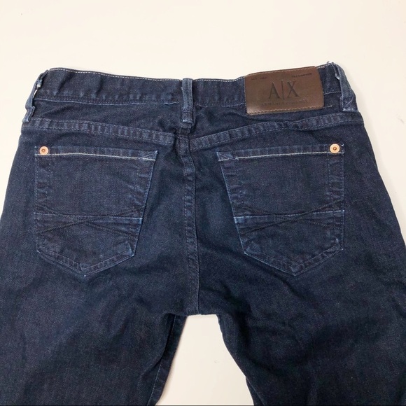 Armani Exchange Dark Wash The Skinny Boot Jeans 2 Short - Picture 8 of 10